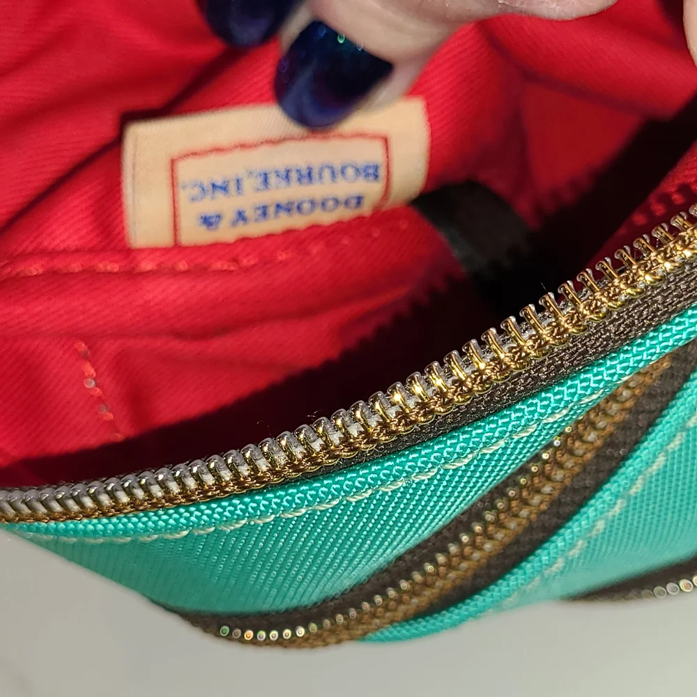 Dooney & Bourke Teal and Brown Crossbody Bag